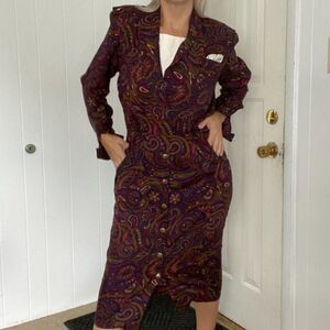Vintage Melissa Harper M.H.M. Paisley Dress 10